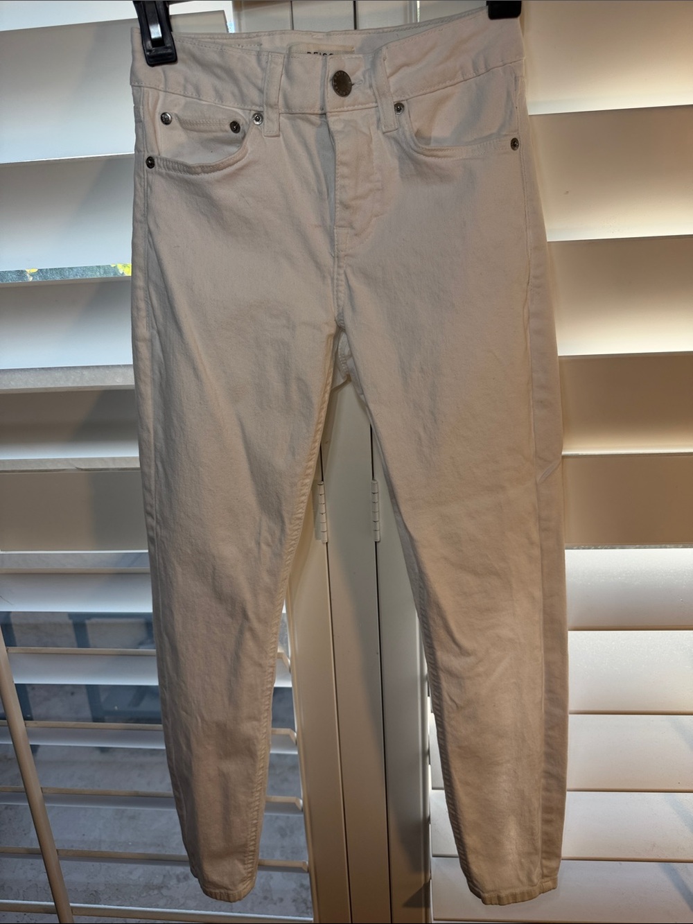 Reiss White Denim High-Rise Jeans - Clean Classic